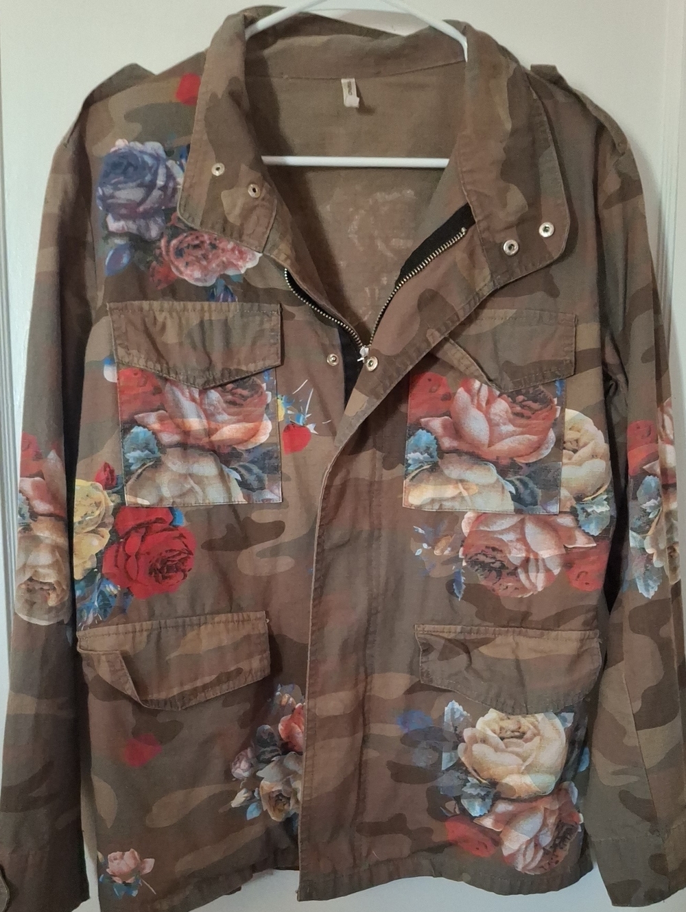 Floral Camouflage Utility Jacket - Brown
